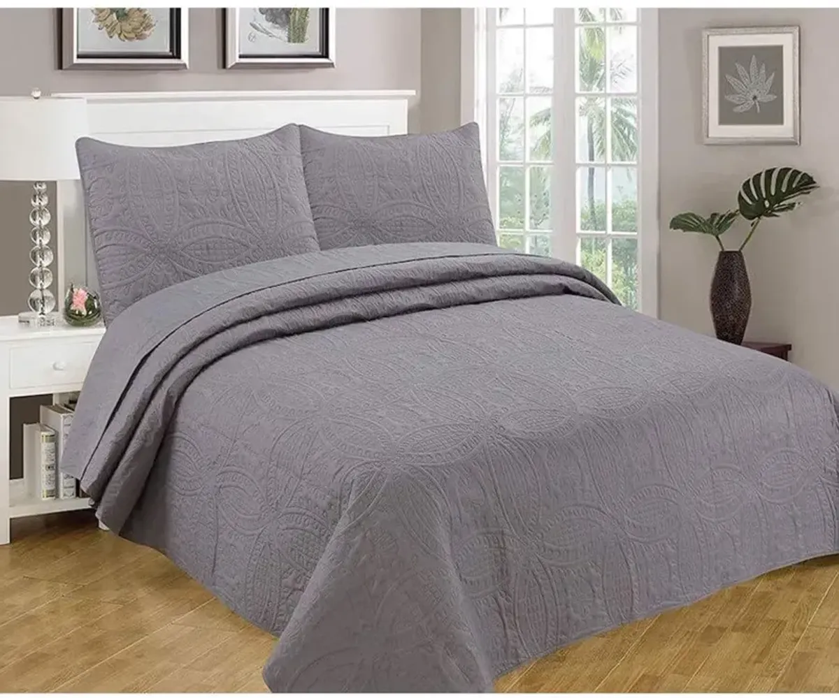 Bedspread Coverlet 3 Pcs Set Oversized Full Size White Color