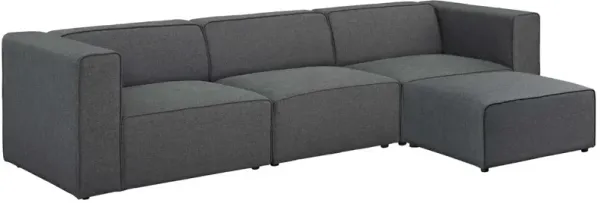 Commix Down Filled Overstuffed Performance Velvet 6-Piece Sectional Sofa