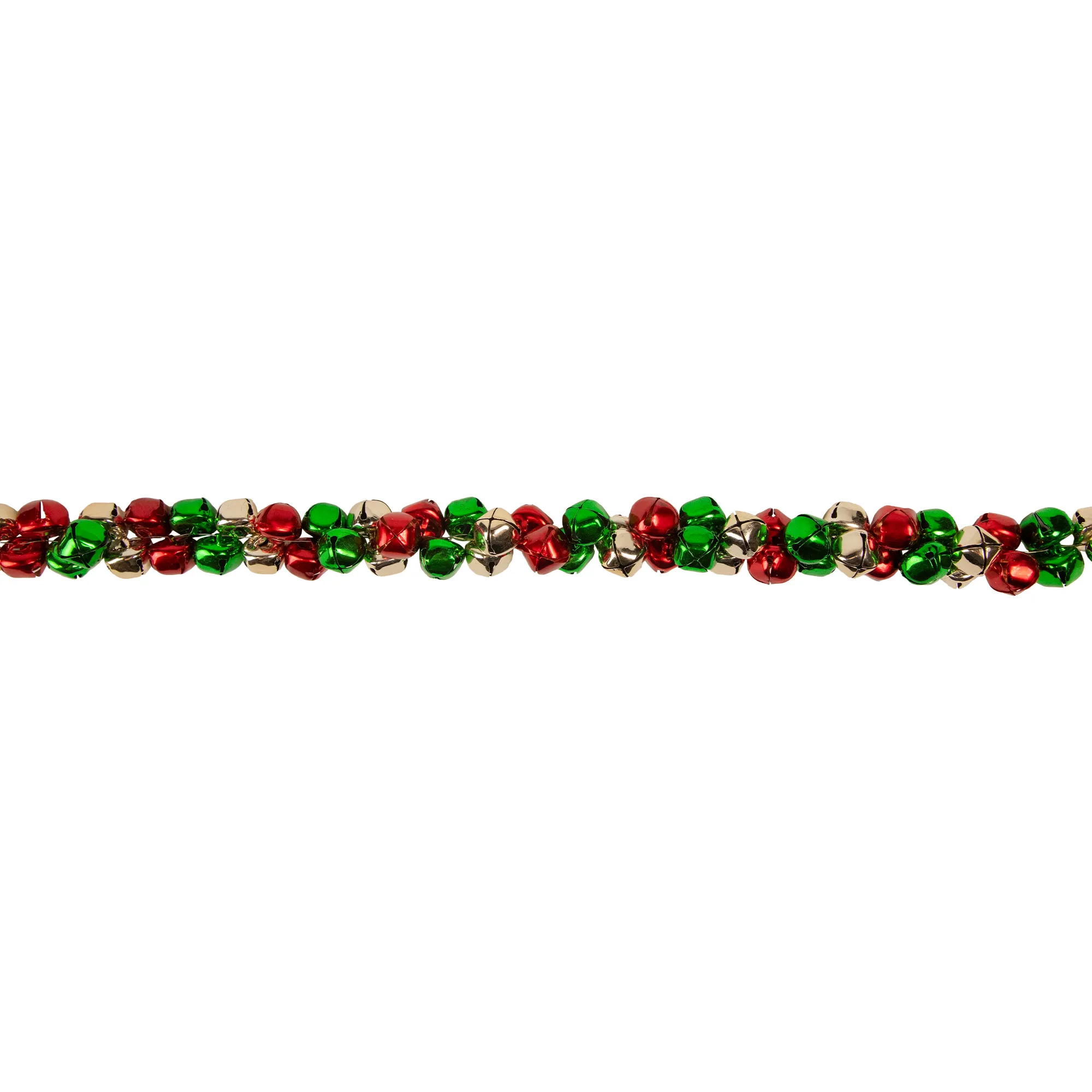 5' Red  Green and Gold Jingle Bell Christmas Garland