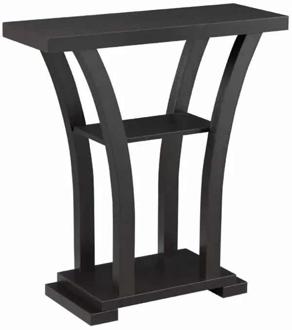 Gray Finish Transitional Console Table with Open Storage Shelf