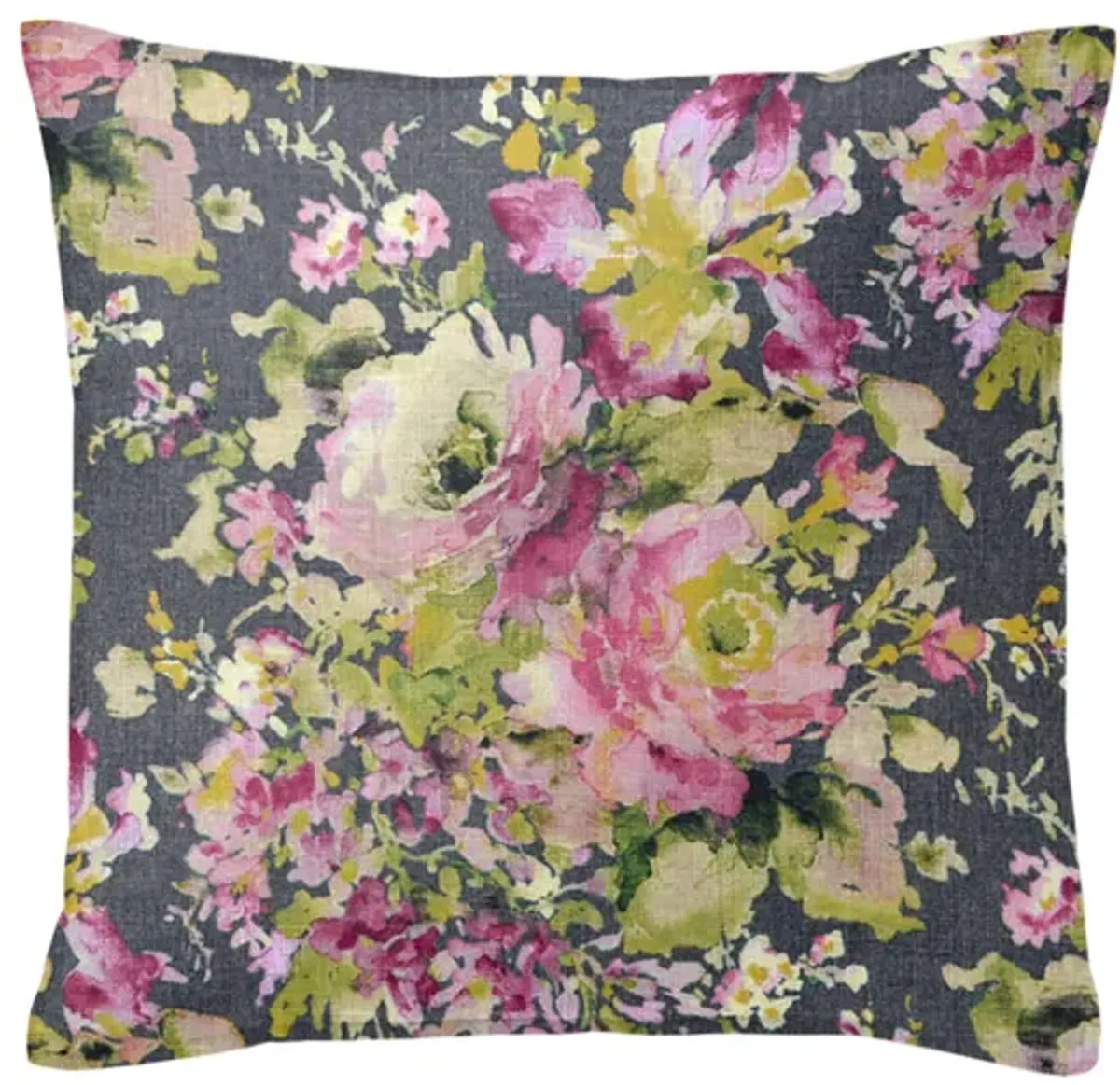 6ix Tailors Fine Linens Athena Linen Charcoal Decorative Throw Pillows