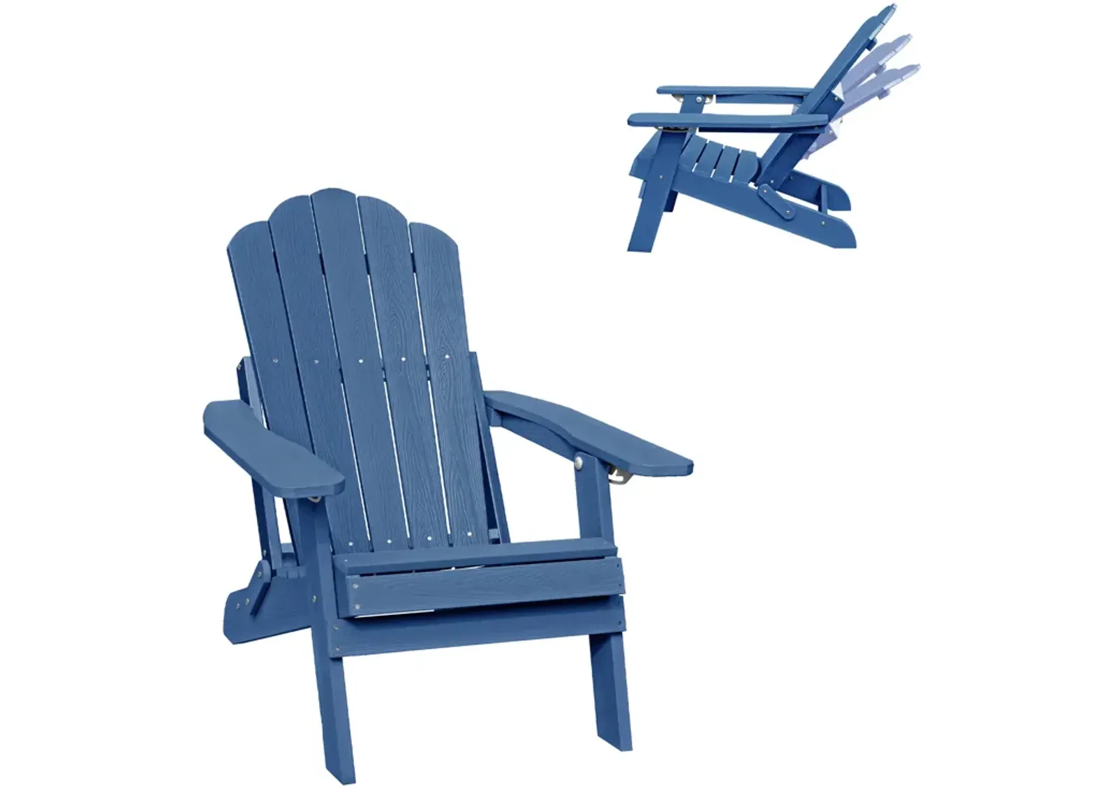 MONDAWE  Outdoor Adjustable Adirondack Chair with Cup Holder Gray