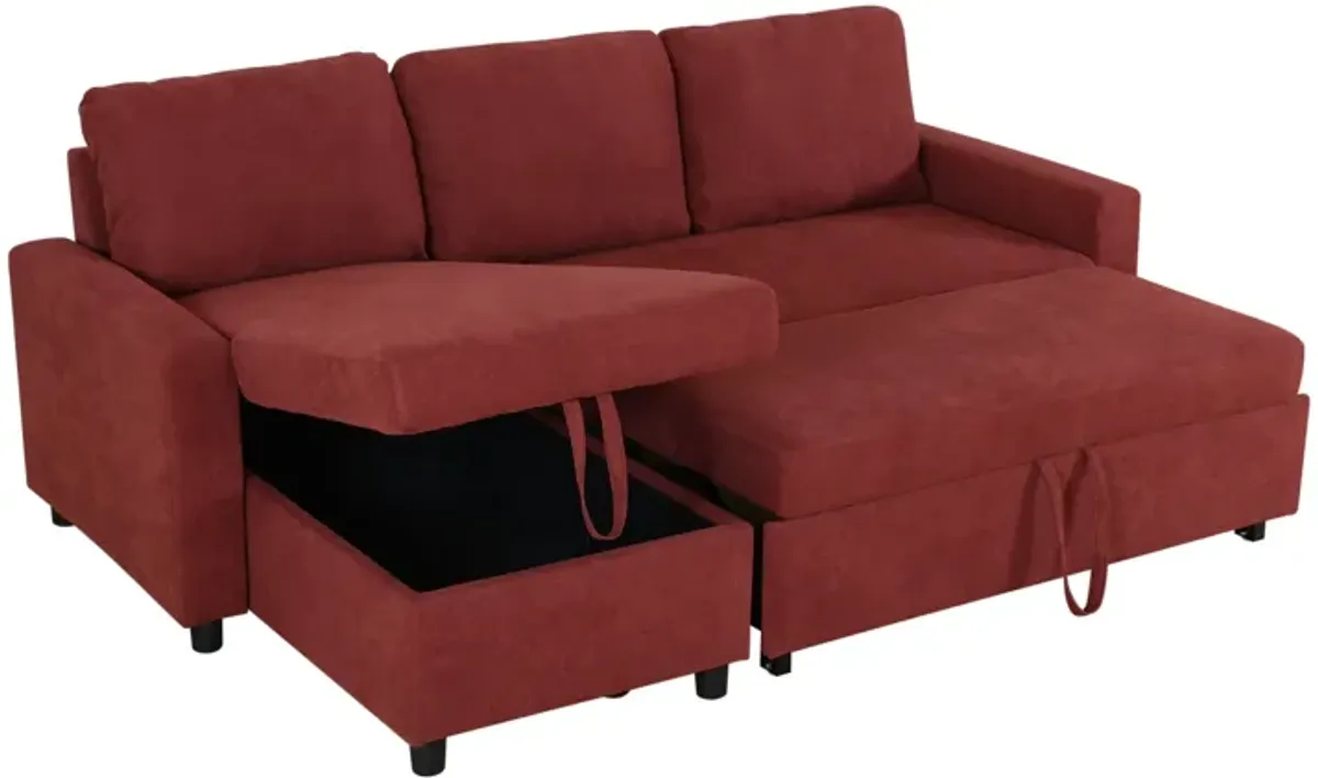 83.6 in. Polyester Full Size Sofa Bed with Storage