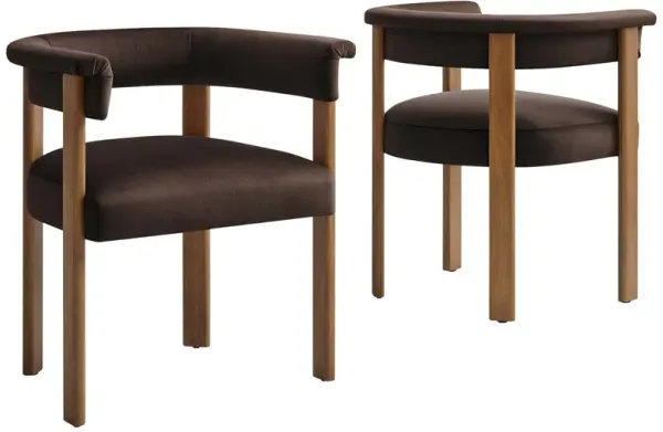 Imogen Performance Velvet Barrel Dining Chairs - Set of 2