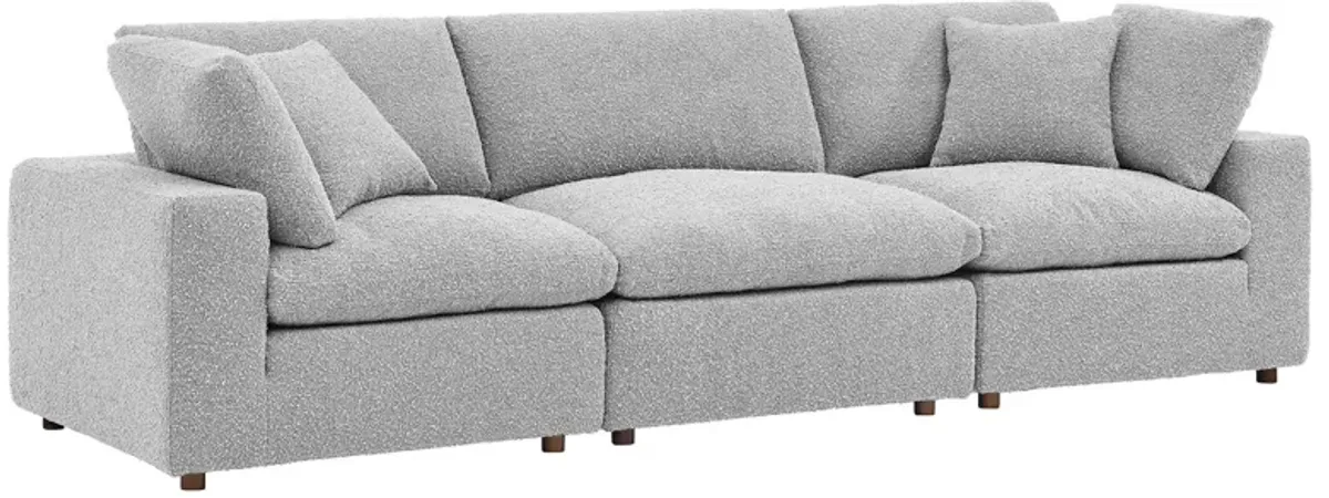 Commix Down Filled Overstuffed Boucle Fabric 3-Seater Sofa