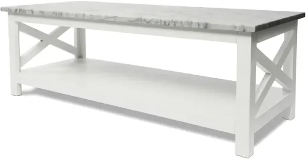 Agatha 44" Rectangular Italian Carrara Coffee Table