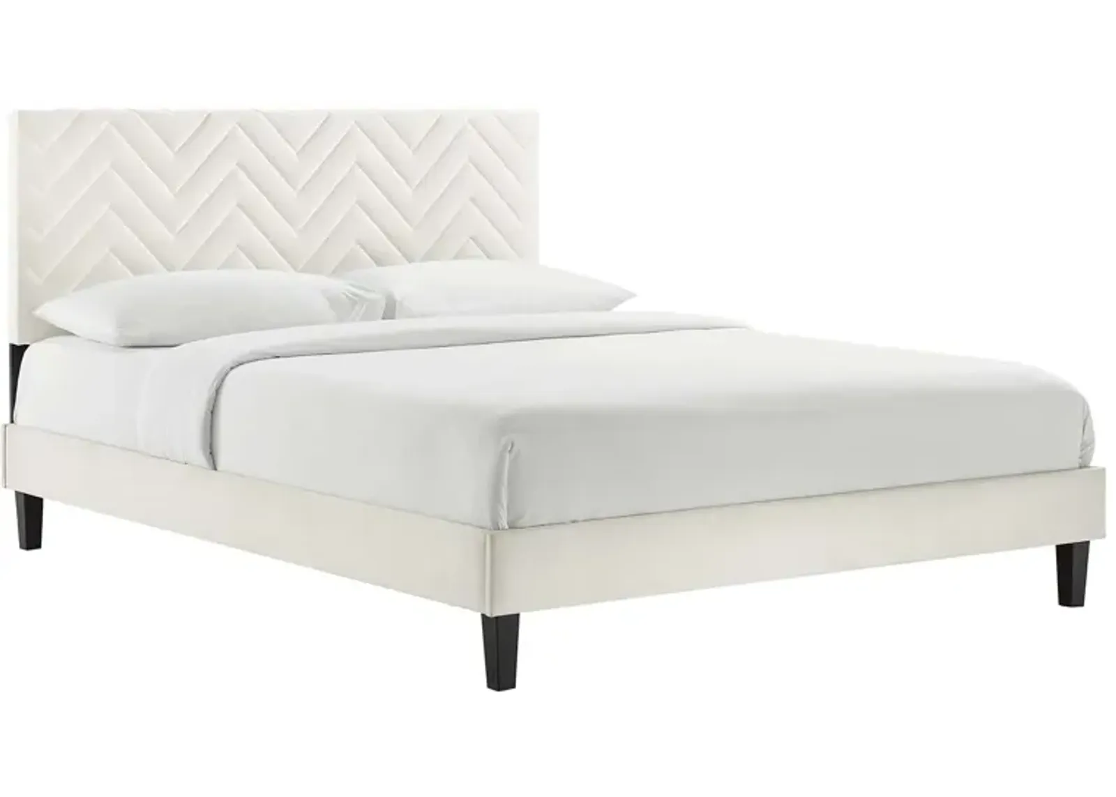 Modway - Leah Chevron Tufted Performance Velvet Full Platform Bed