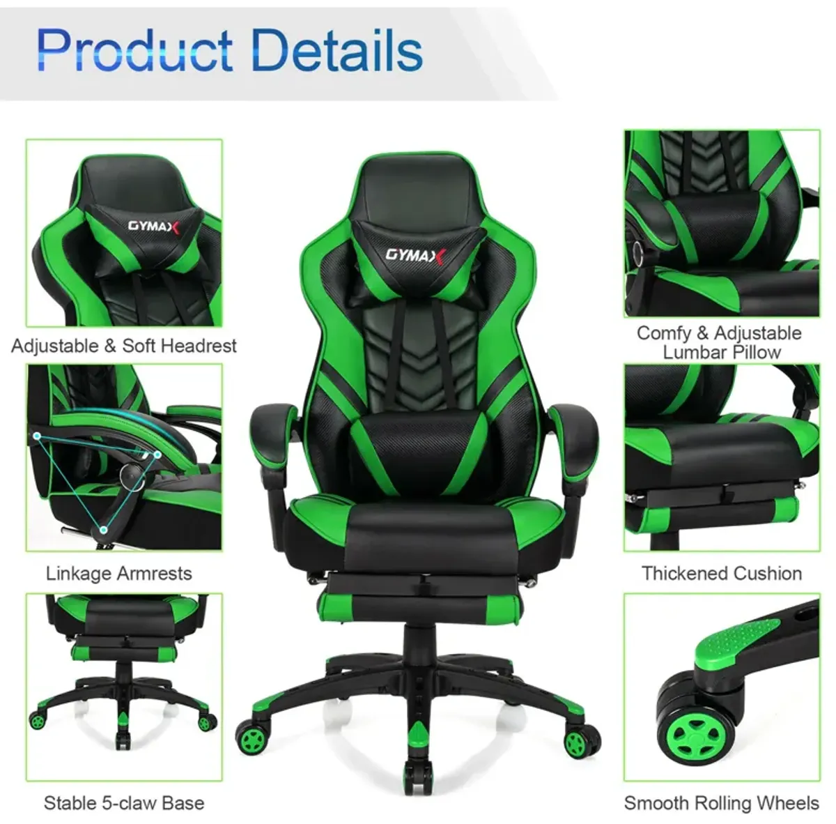 Costway Office Computer Desk Chair Gaming Chair Adjustable Swivel