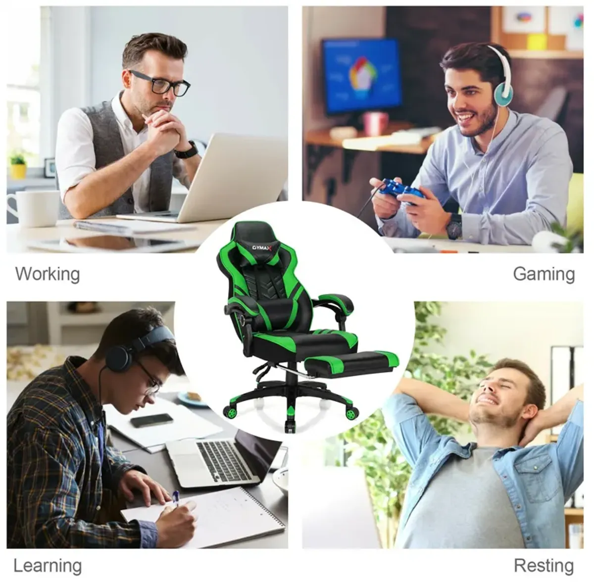 Costway Office Computer Desk Chair Gaming Chair Adjustable Swivel