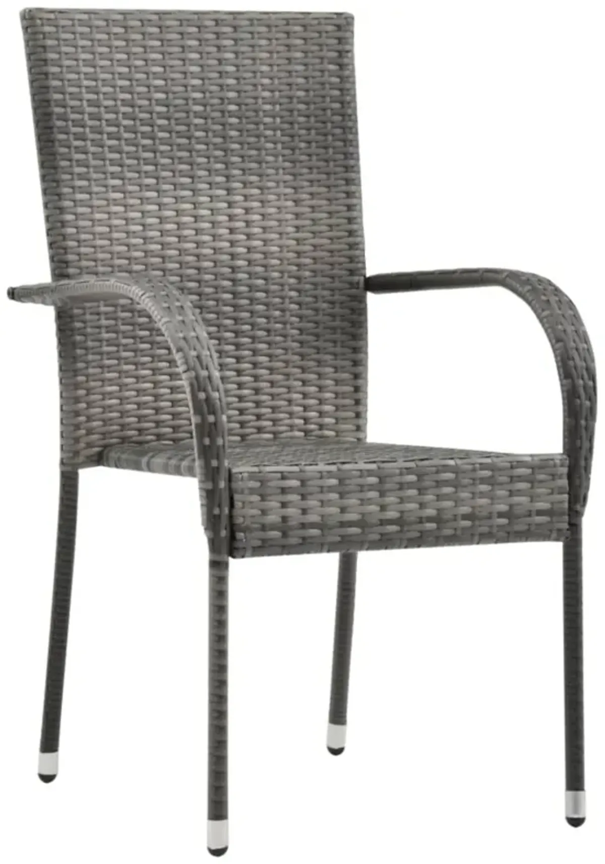 vidaXL Stackable Outdoor Chairs 4 pcs Gray Poly Rattan