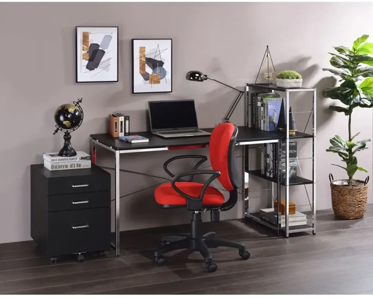 Tennis Writing Desk, Black & Chrome Finish 93195