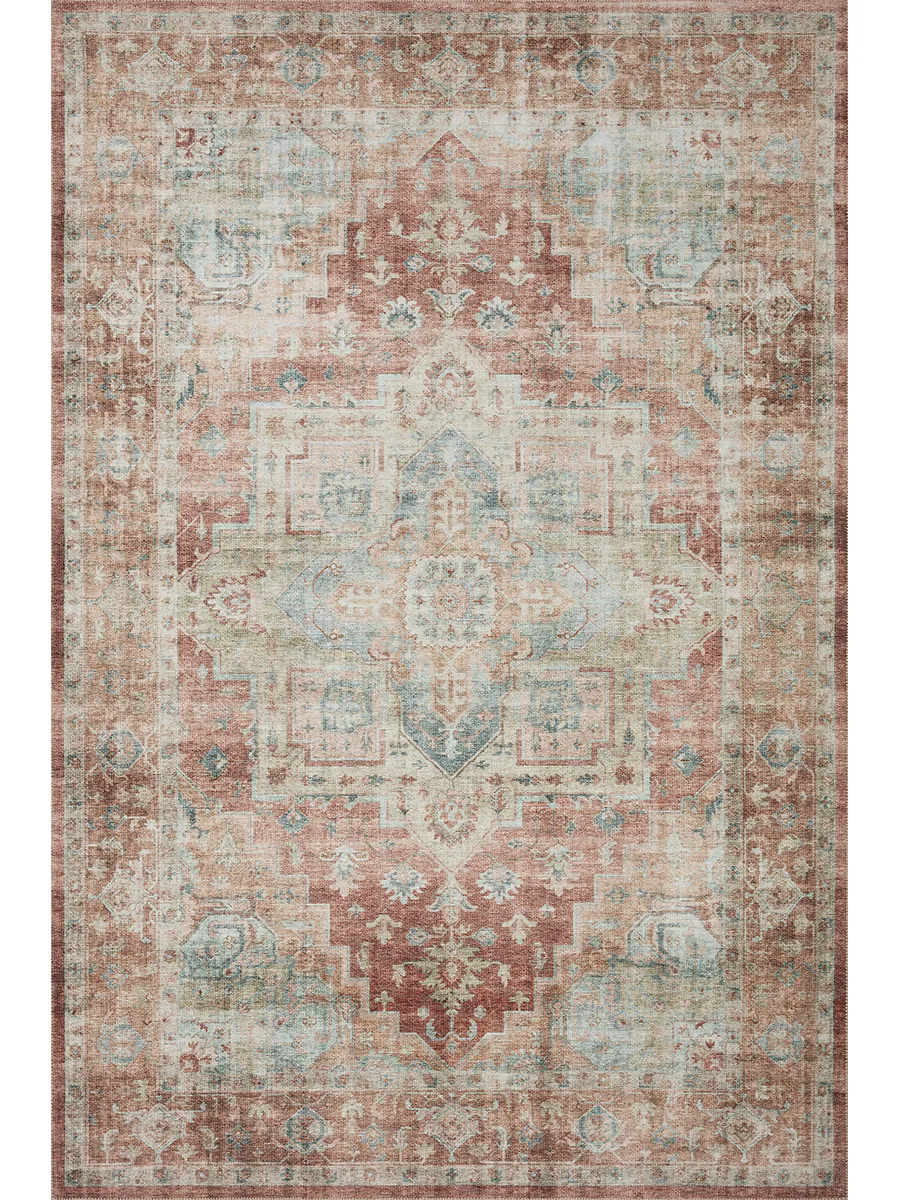 Heidi HEI01 Terracotta/Aqua 8'6" x 11'6" Rug by Loloi II