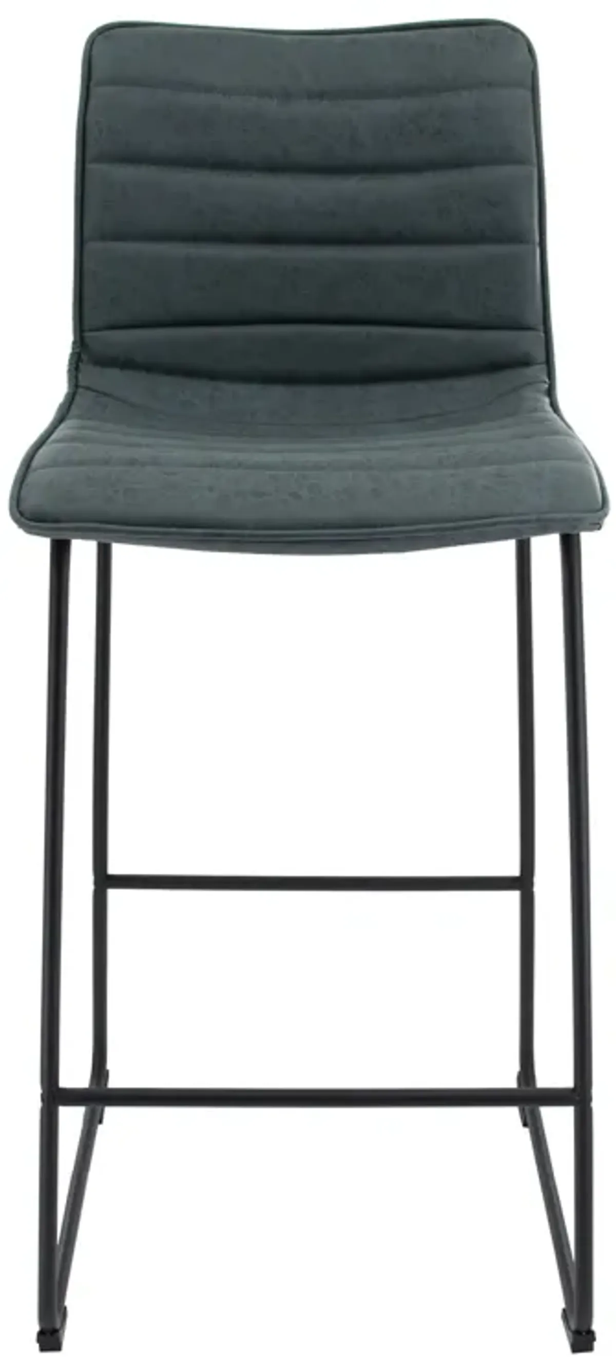 LeisureMod Brooklyn Modern Leather Bar Stool with Footrest in Light Brown