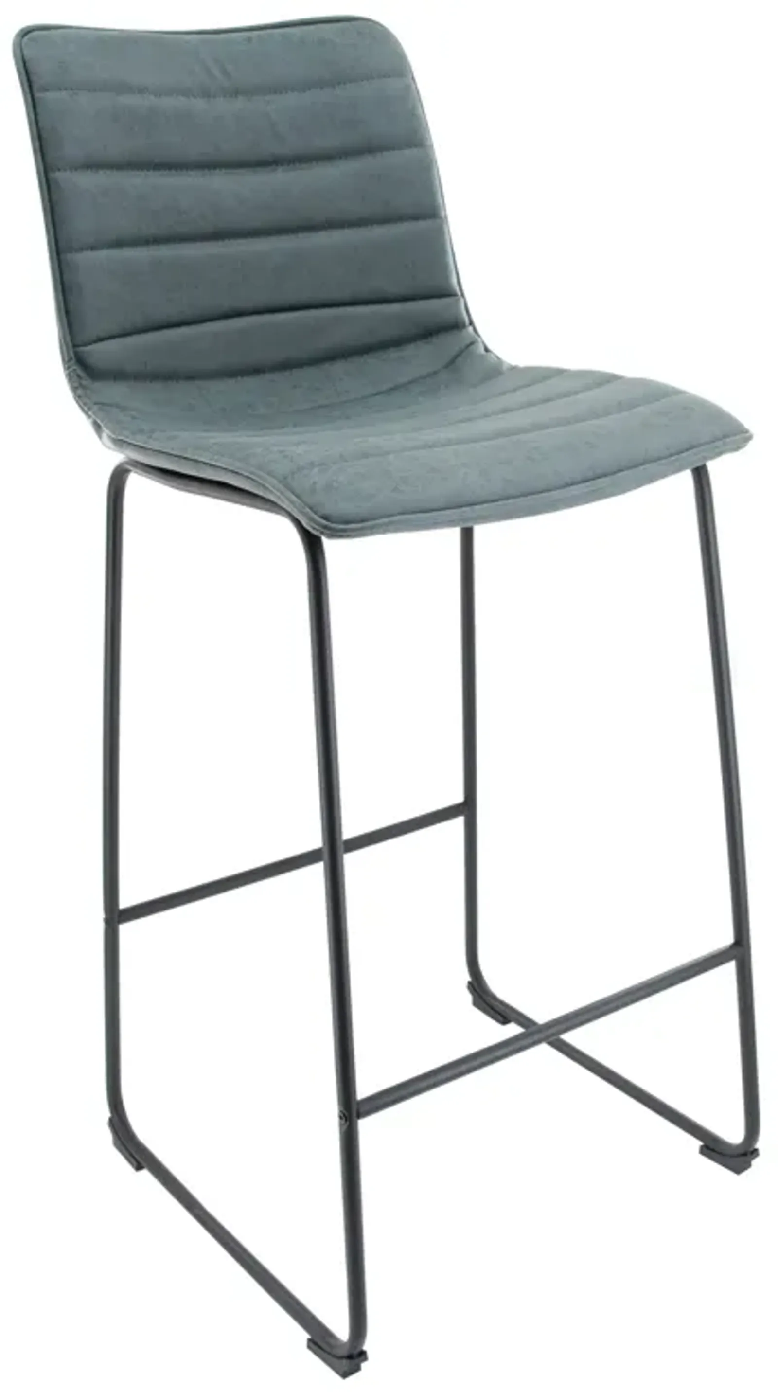 LeisureMod Brooklyn Modern Leather Bar Stool with Footrest in Light Brown