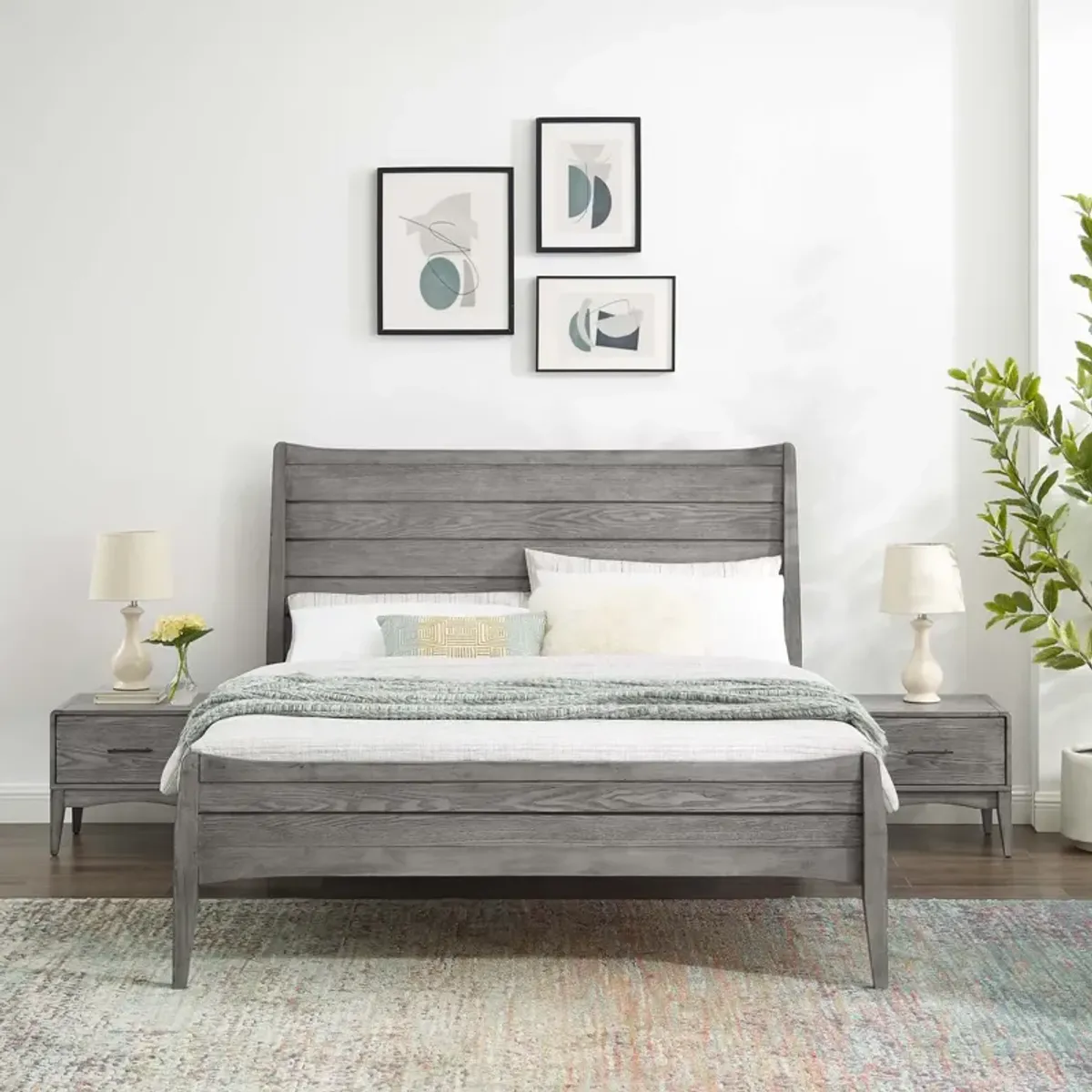 Modway - Georgia 3 Piece King Bedroom Set Gray