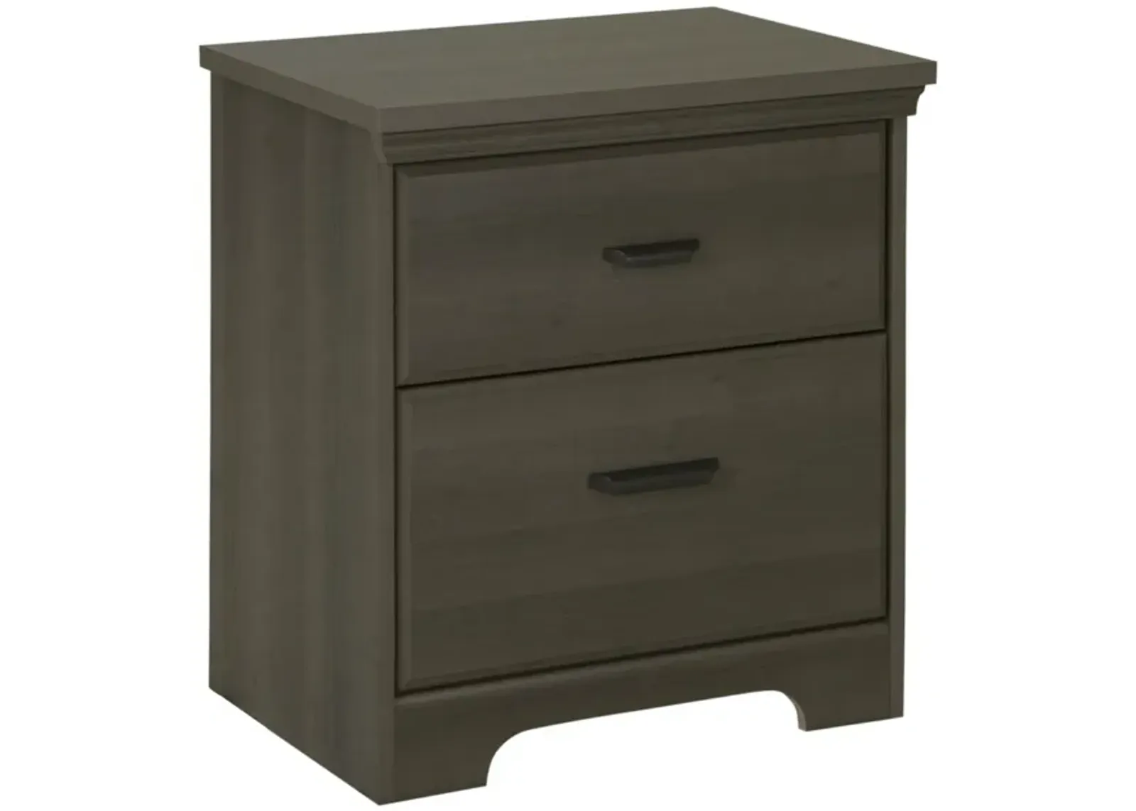 Hivvago 2-Drawer Bedroom Nightstand in Gray Maple Wood Finish