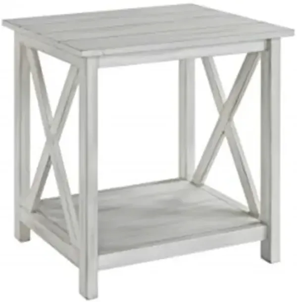 Boraam Jamestown End Table, Antique White, Full