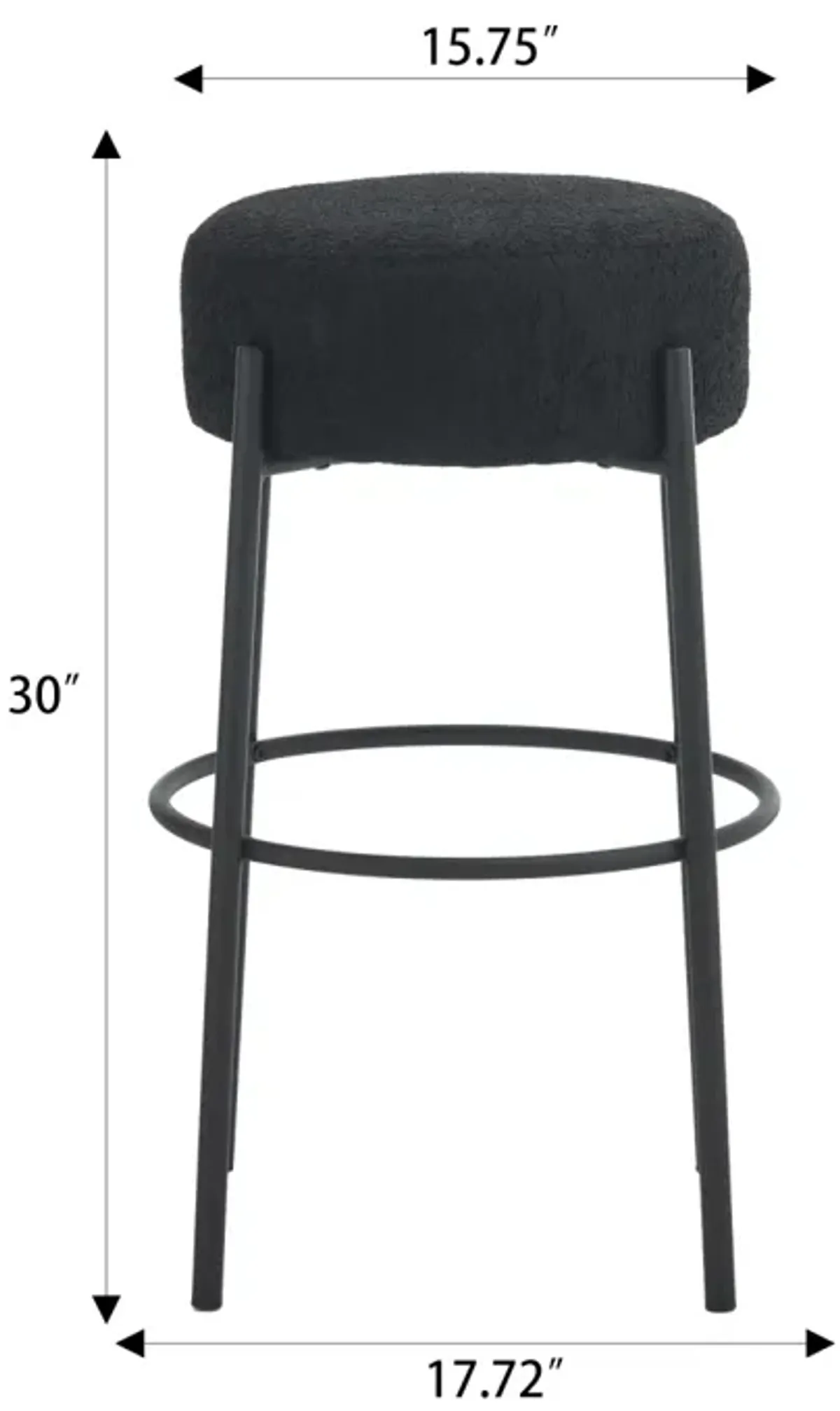 Set of 2 Contemporary 30" High Bar Stools