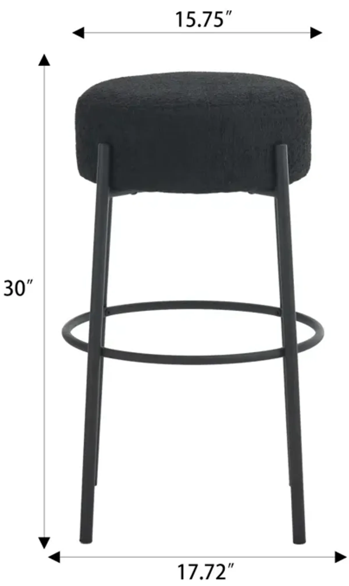 Set of 2 Contemporary 30" High Bar Stools