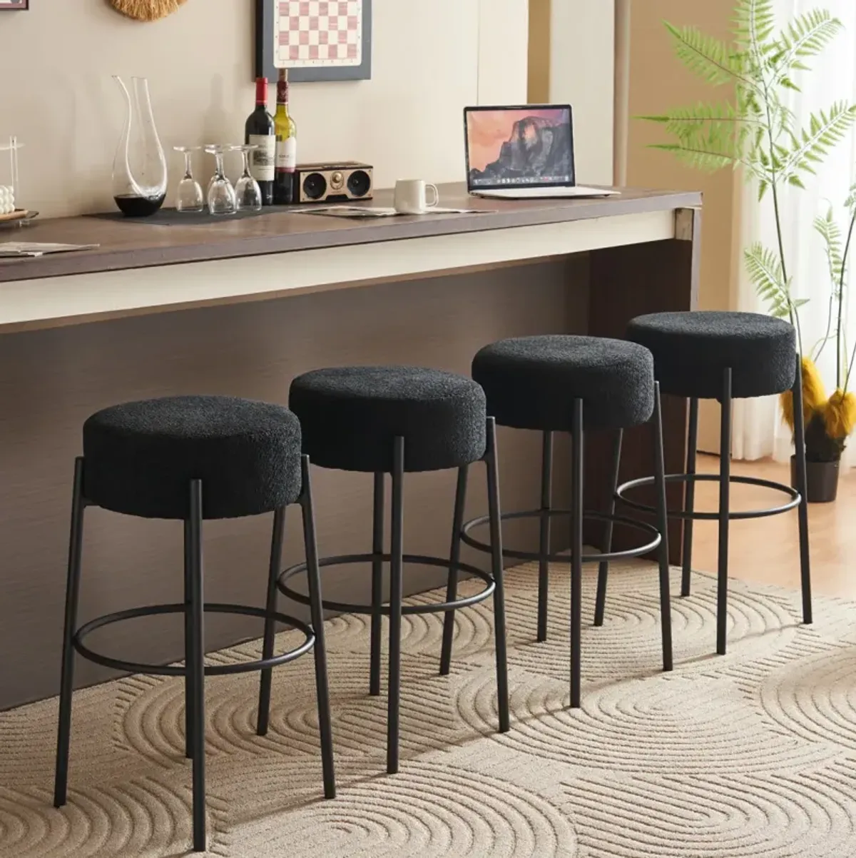 Set of 2 Contemporary 30" High Bar Stools