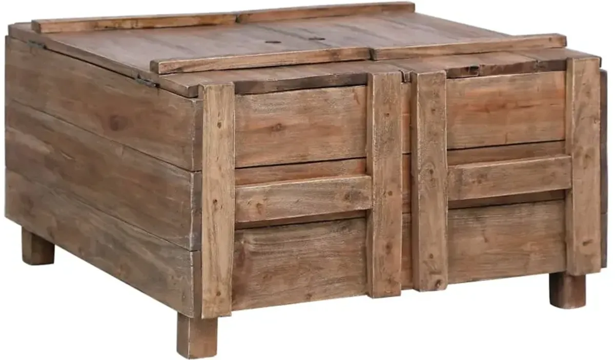 vidaXL Coffee Table 25.6x25.6x15 Solid Reclaimed Wood