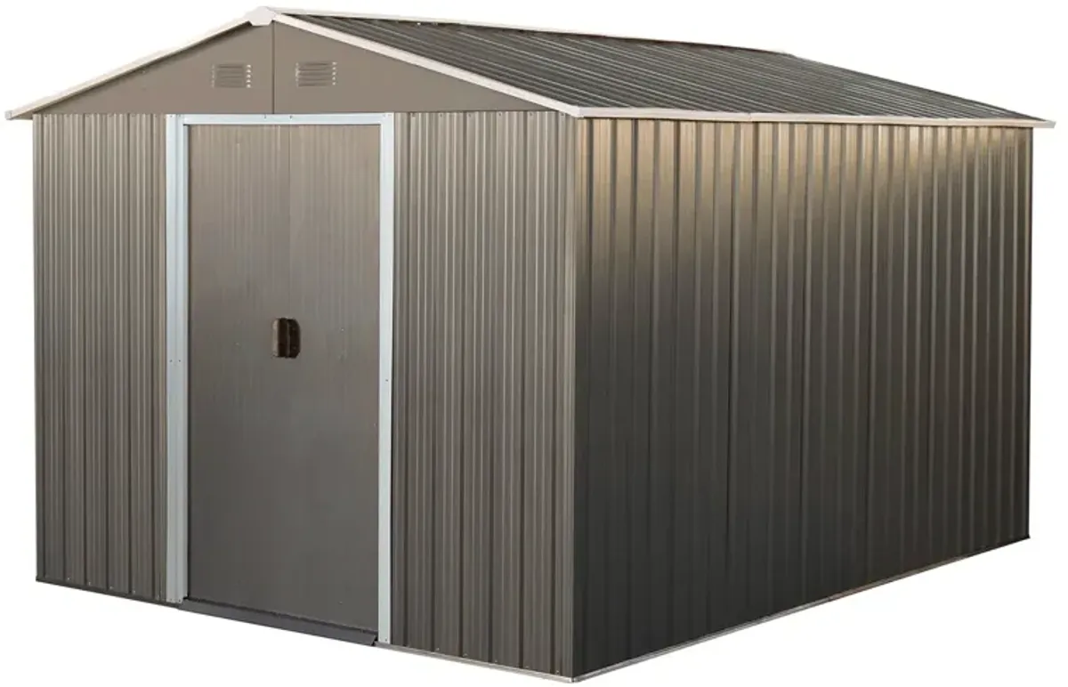 MONDAWE 8x10ft Outdoor Metal Storage Shed Patio Furniture