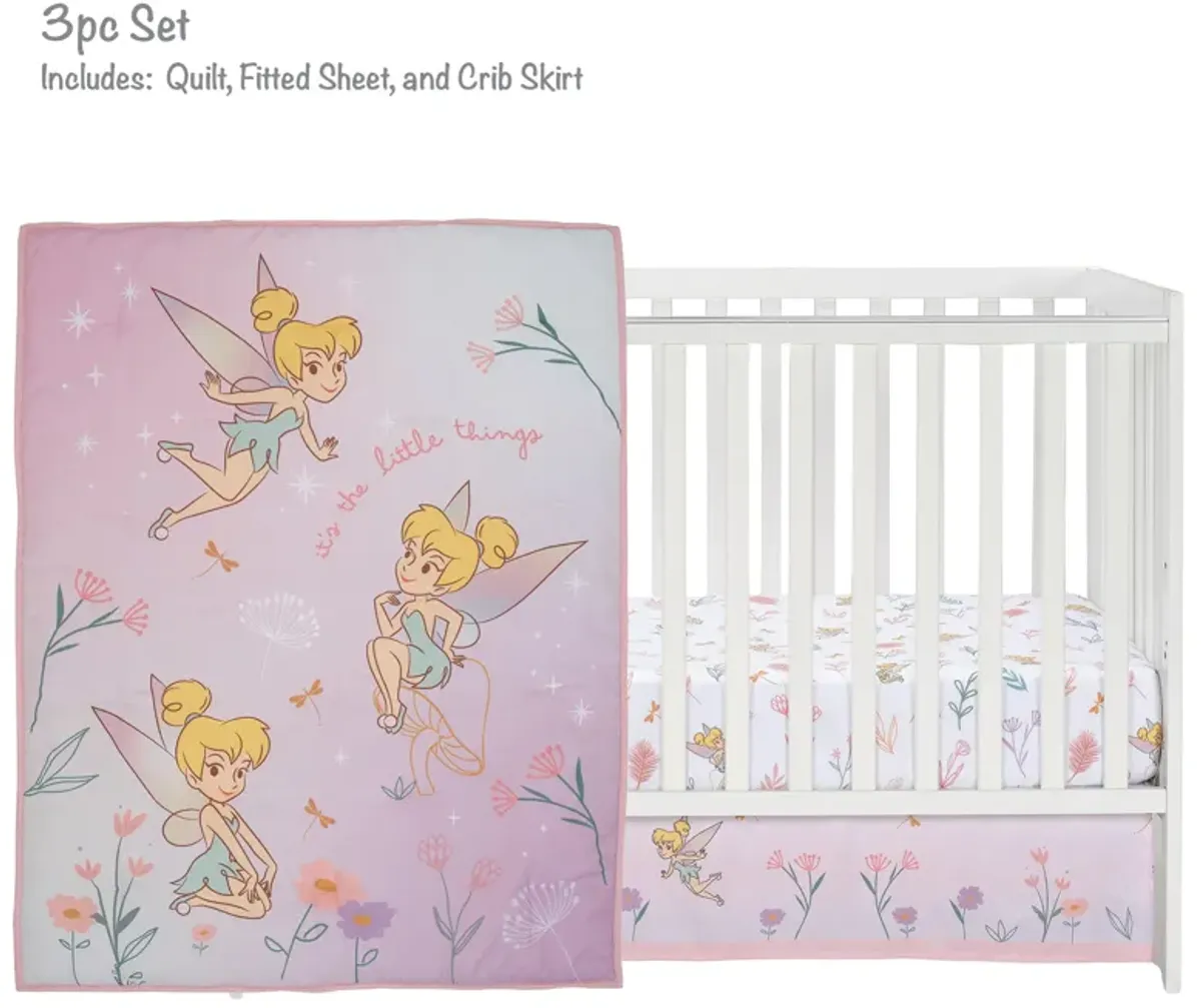 Bedtime Originals Tinker Bell 3-Piece Crib Bedding Set - Pink, Purple, White