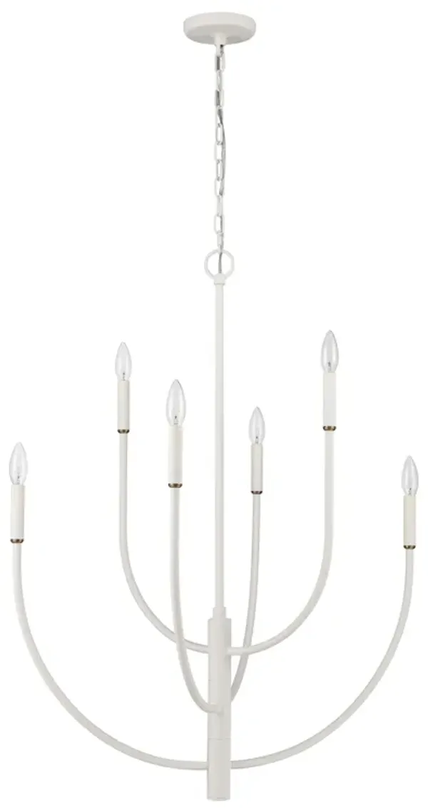 Continuance 30'' Wide 6-Light White Chandelier