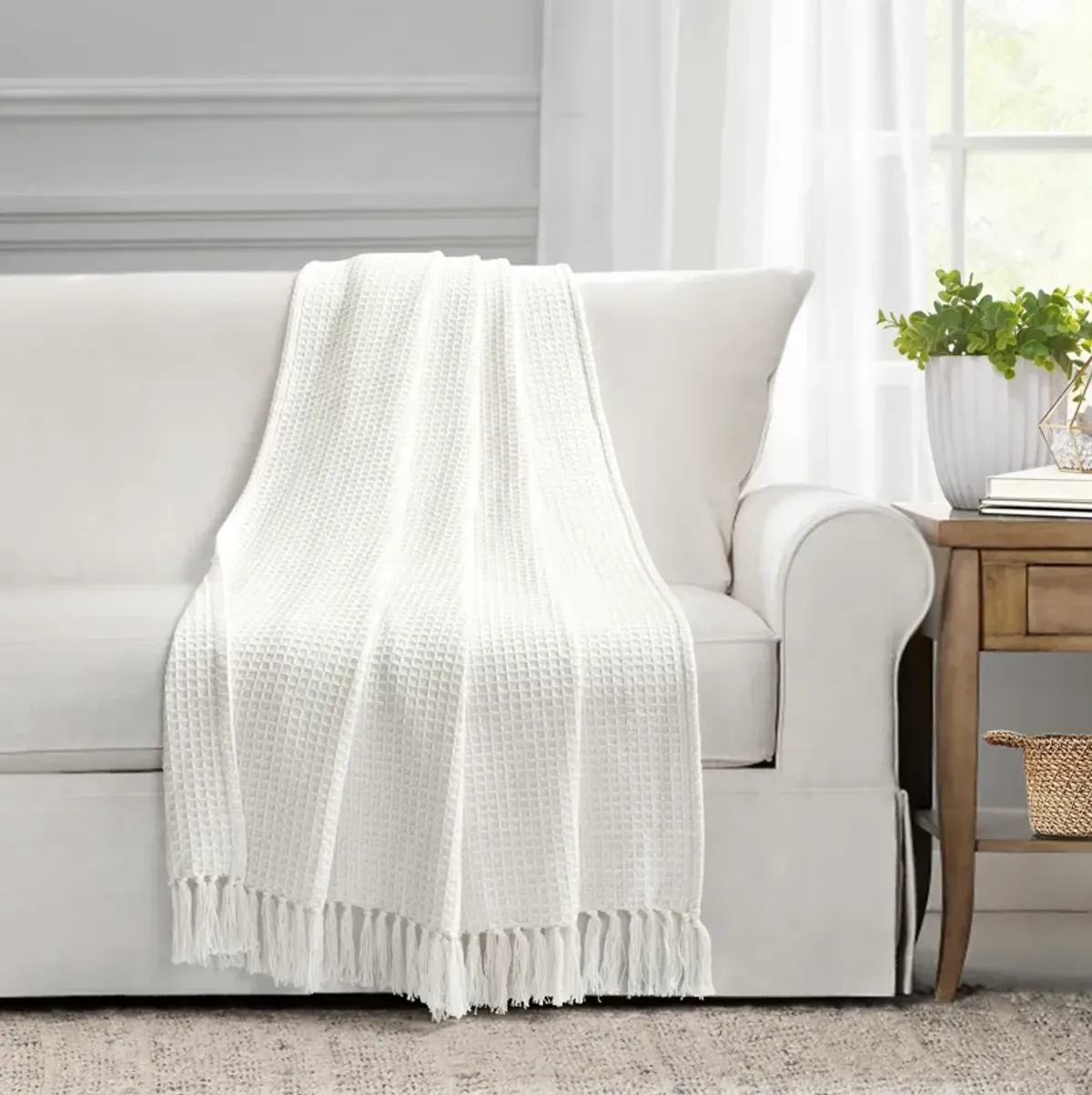 Waffle Cotton Knit Throw