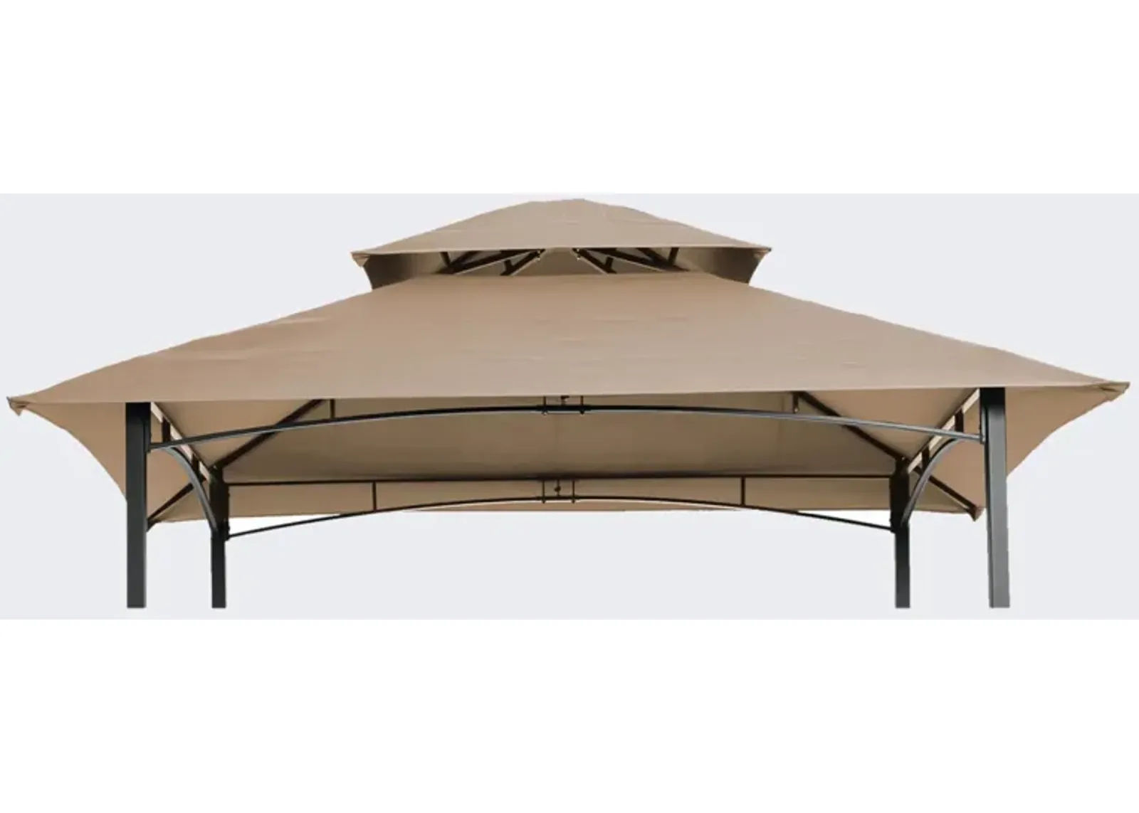 8x5FT Grill Gazebo Replacement Canopy, Double Tiered Bbq Tent Roof Top Cover