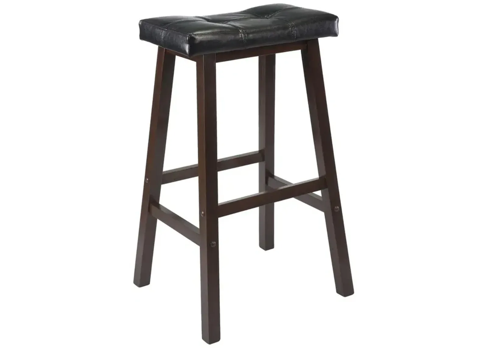 Mona 29" Cushion Saddle Seat Stool, Black, Faux Leather, RTA