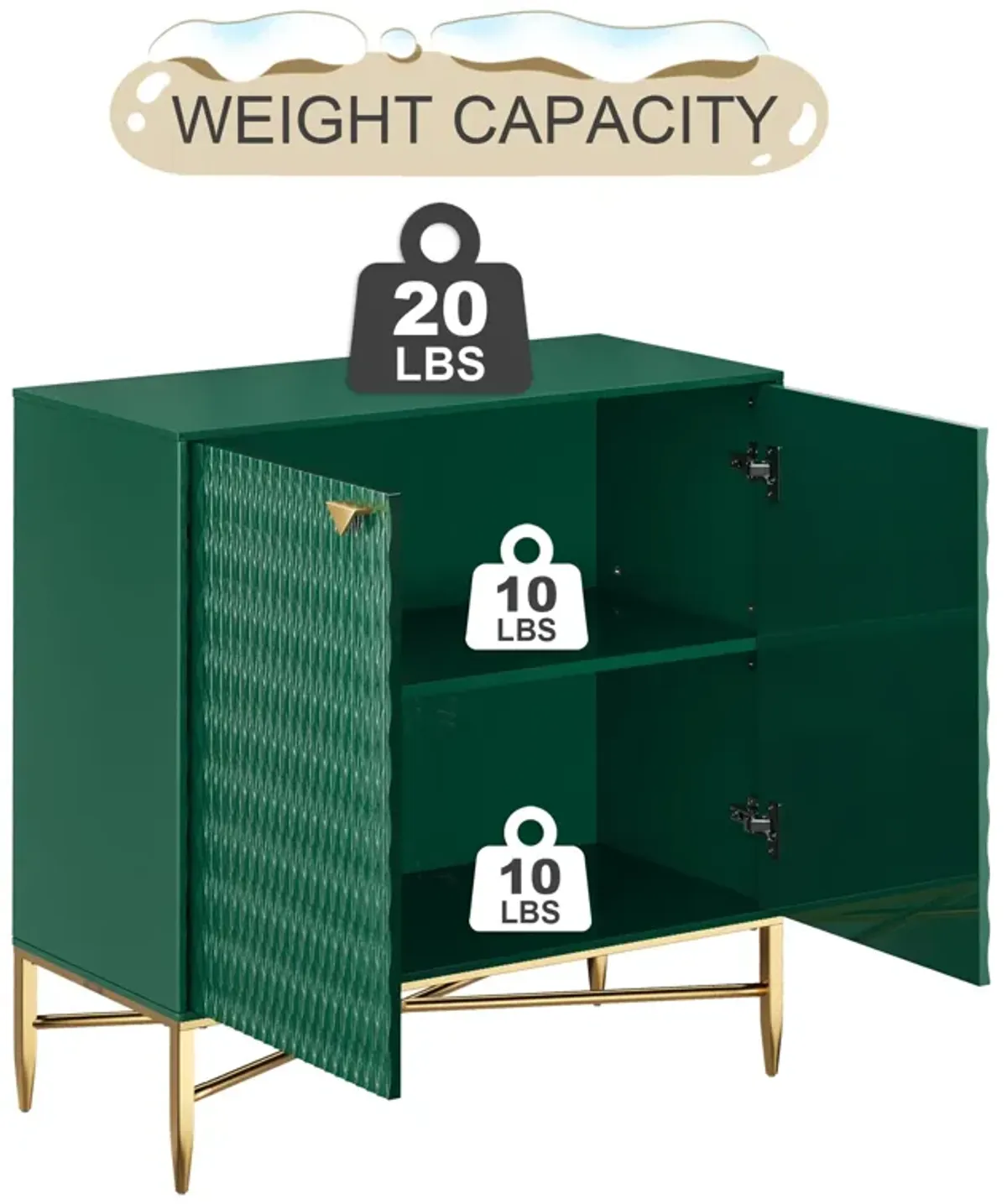 32.8 in. H 2 Door Green Locker Accent Storage Cabinet with X-Shaped Hardware Stand