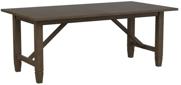 Andy Dining Table, Removable Leaf, Rectangular Brown Wood 76-94 Inch - Benzara