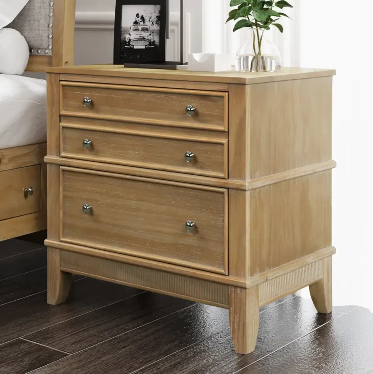 Hazel 3-Drawer Nightstand