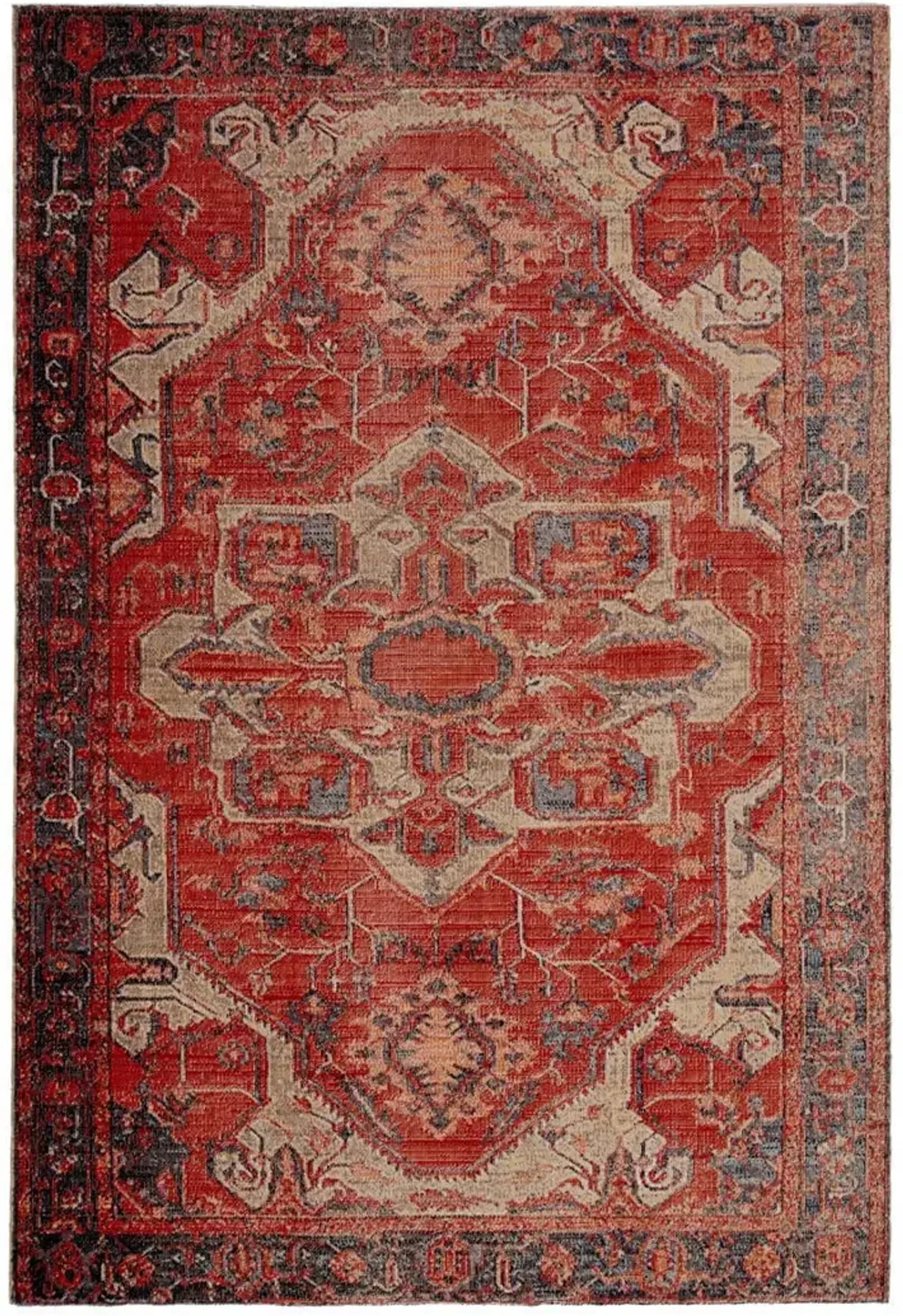 Polaris Leighton Red 5'11" Round Rug