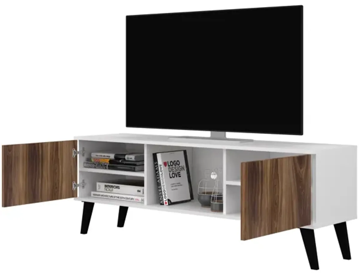 Doyers Large Brown and White TV Stand