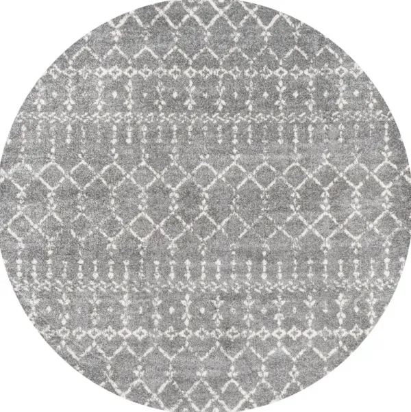 Moroccan Hype Boho Vintage Diamond Round Area Rug
