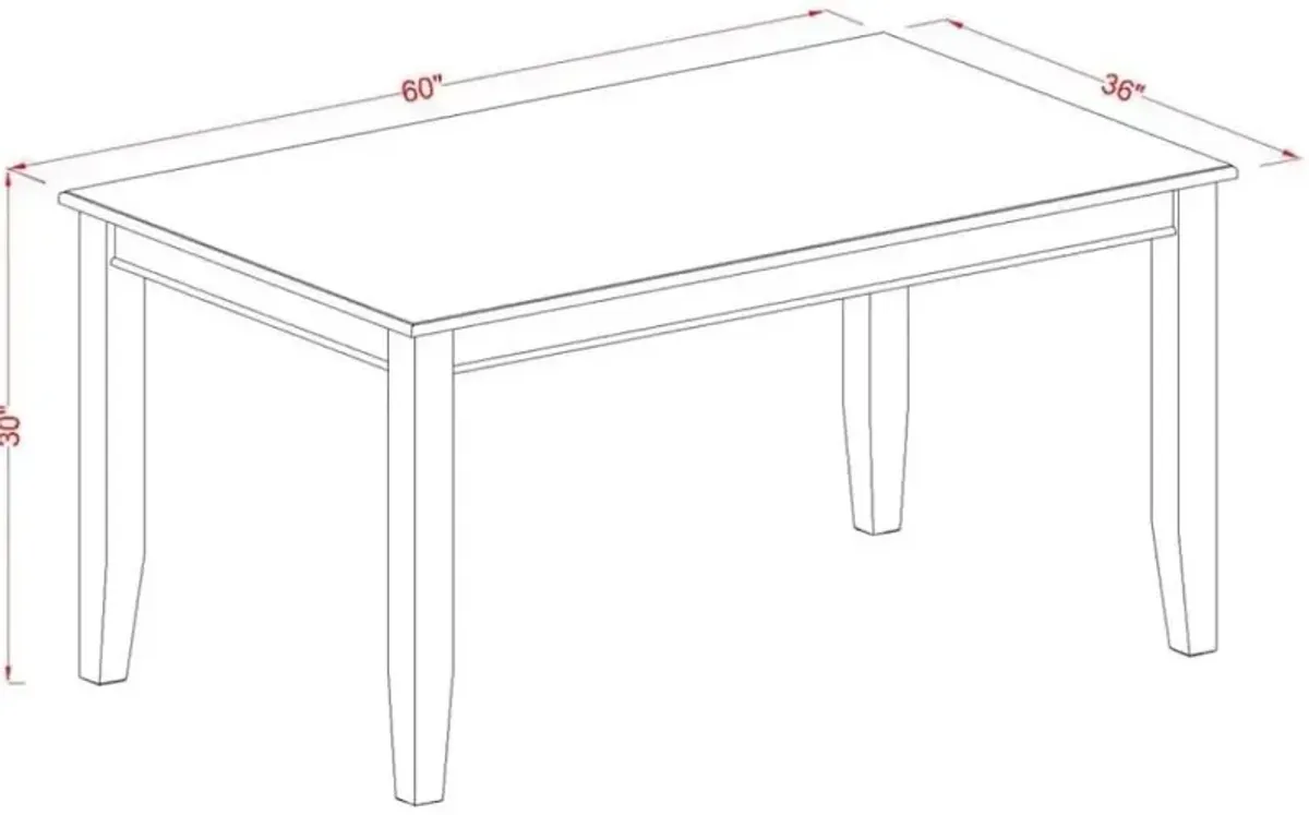 5 Piece Kitchen Table Set Contains a Rectangle Dining Table