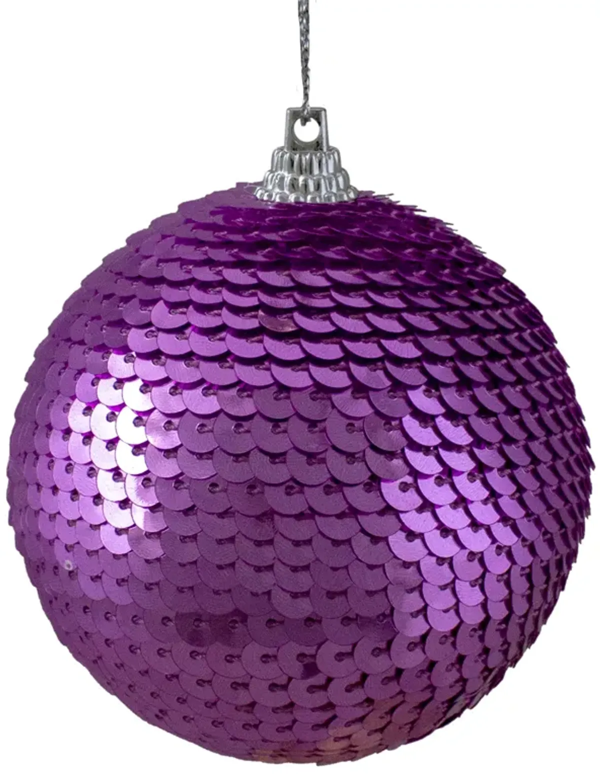 Magenta Pink Sequin Shatterproof Ball Christmas Ornament 3"