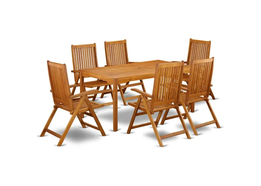 Wooden Patio Set Natural Oil