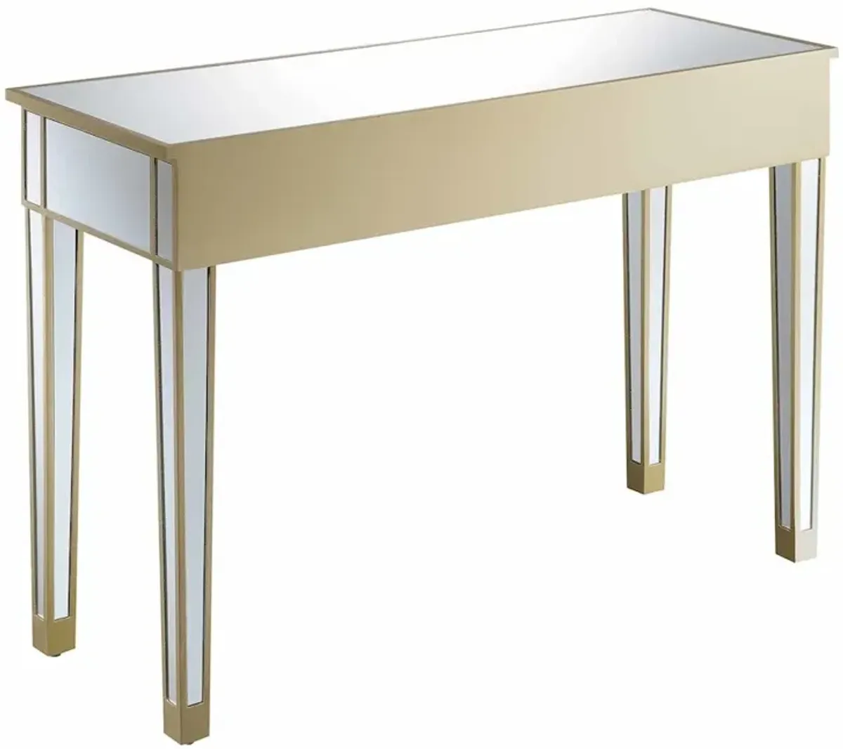 Convenience Concepts Gold Coast Mirrored 2 Drawer Desk/Console Table