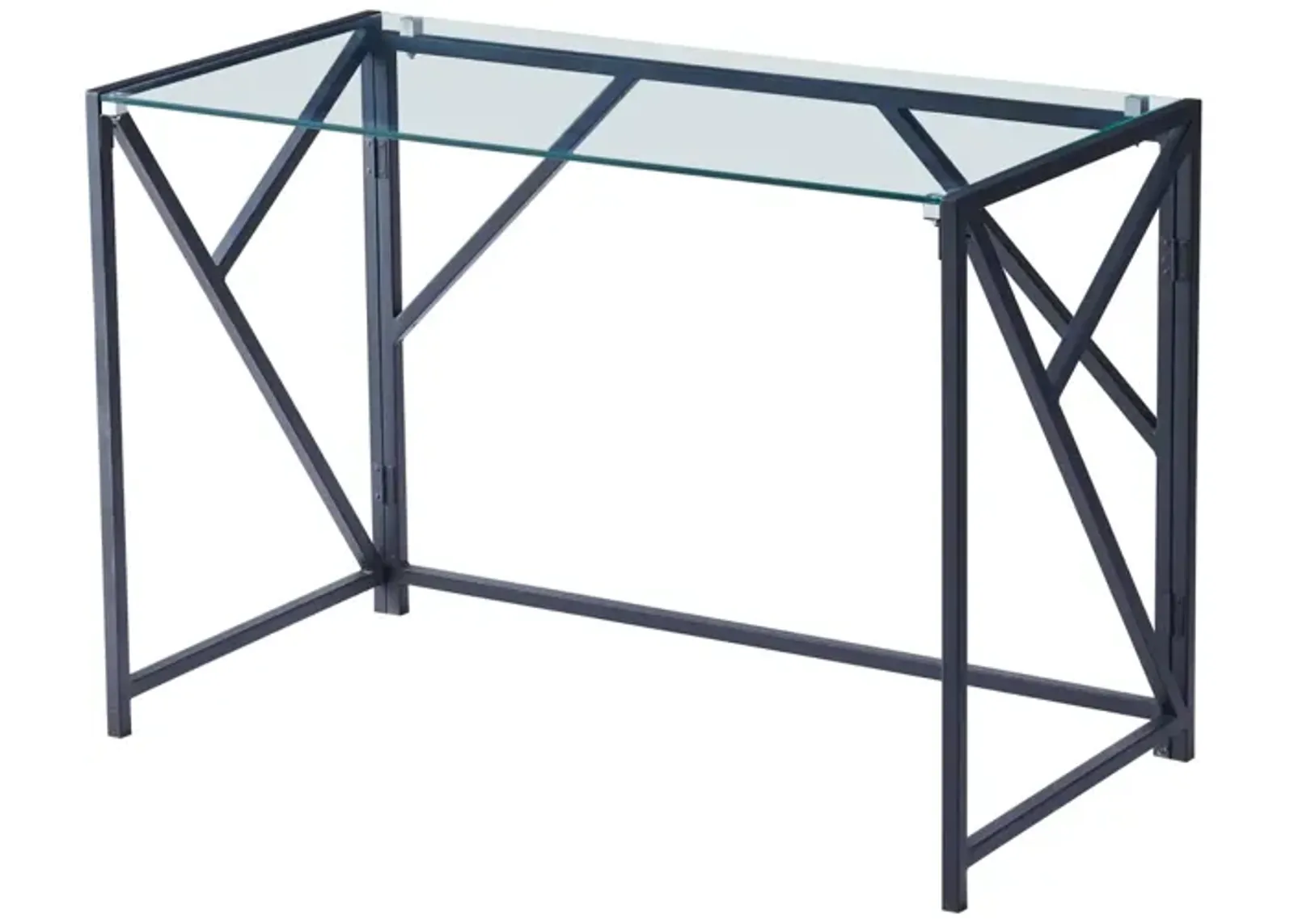 Tempered Clear Glass Computer Desk, Laptop Desk Transparent Glass Laptop Table, Small Study Desk