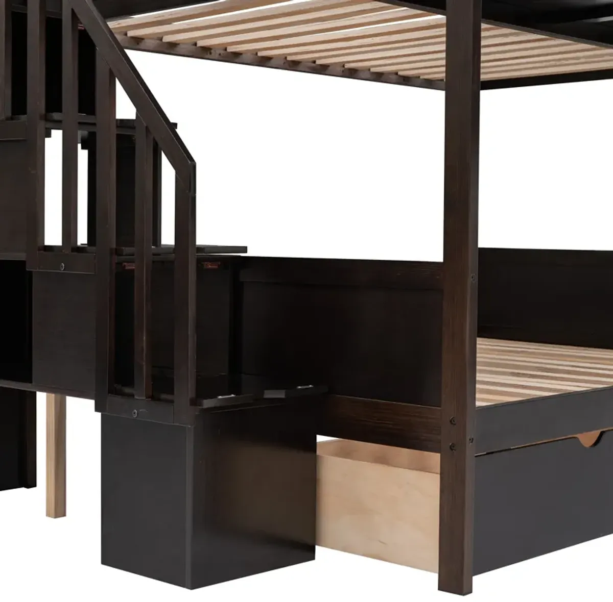 Merax Bunk Bed with Shelves  and Storage Staircase