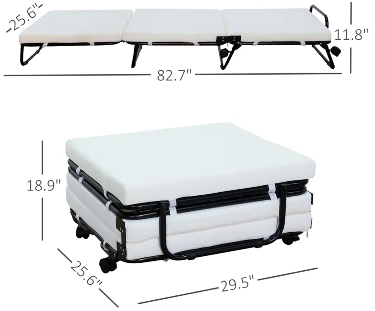 Modern Convertible Sofa Bed/Ottoman Couch Mattress Lounge Bed Sleeper w/Casters