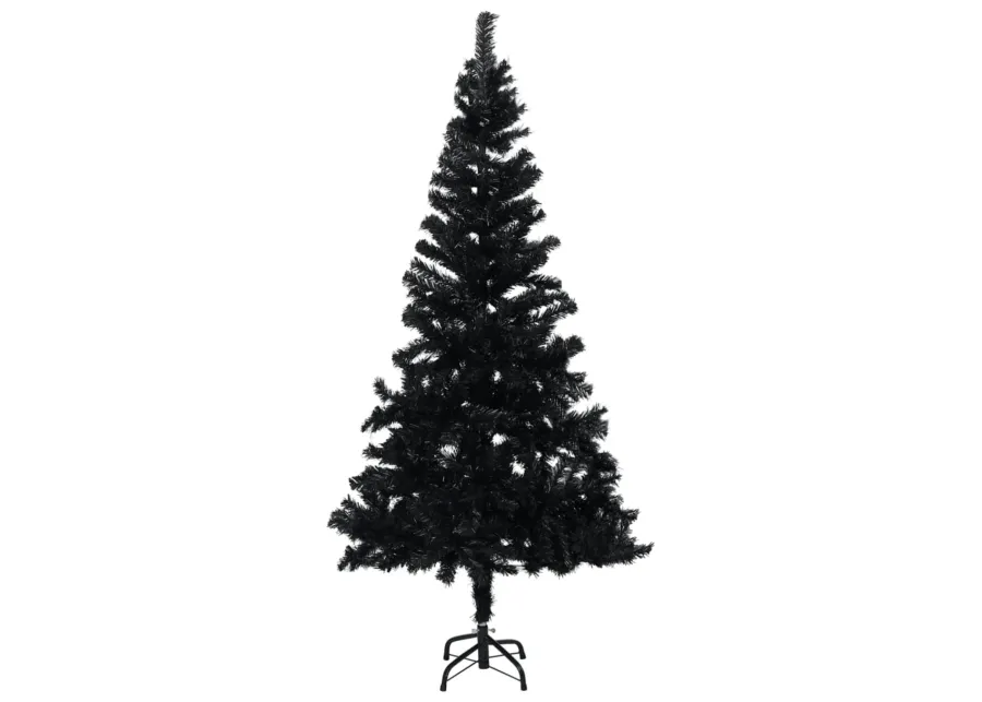 vidaXL Artificial Christmas Tree with Stand Black 47.2" PVC