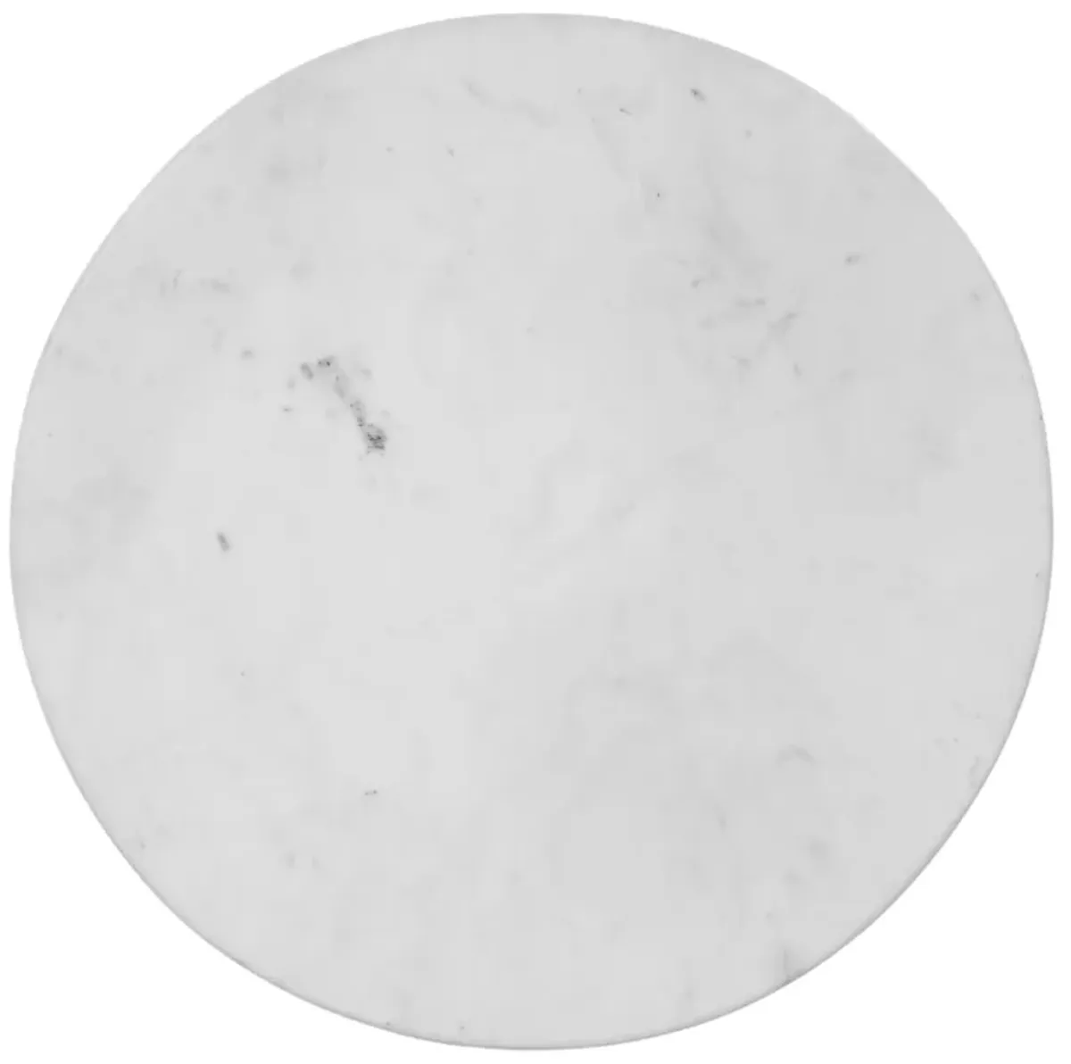 Riko 27" Coffee Table, White Marble Top on Modern Iron Stand, Round Table,