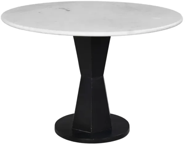 Riko 27" Coffee Table, White Marble Top on Modern Iron Stand, Round Table,