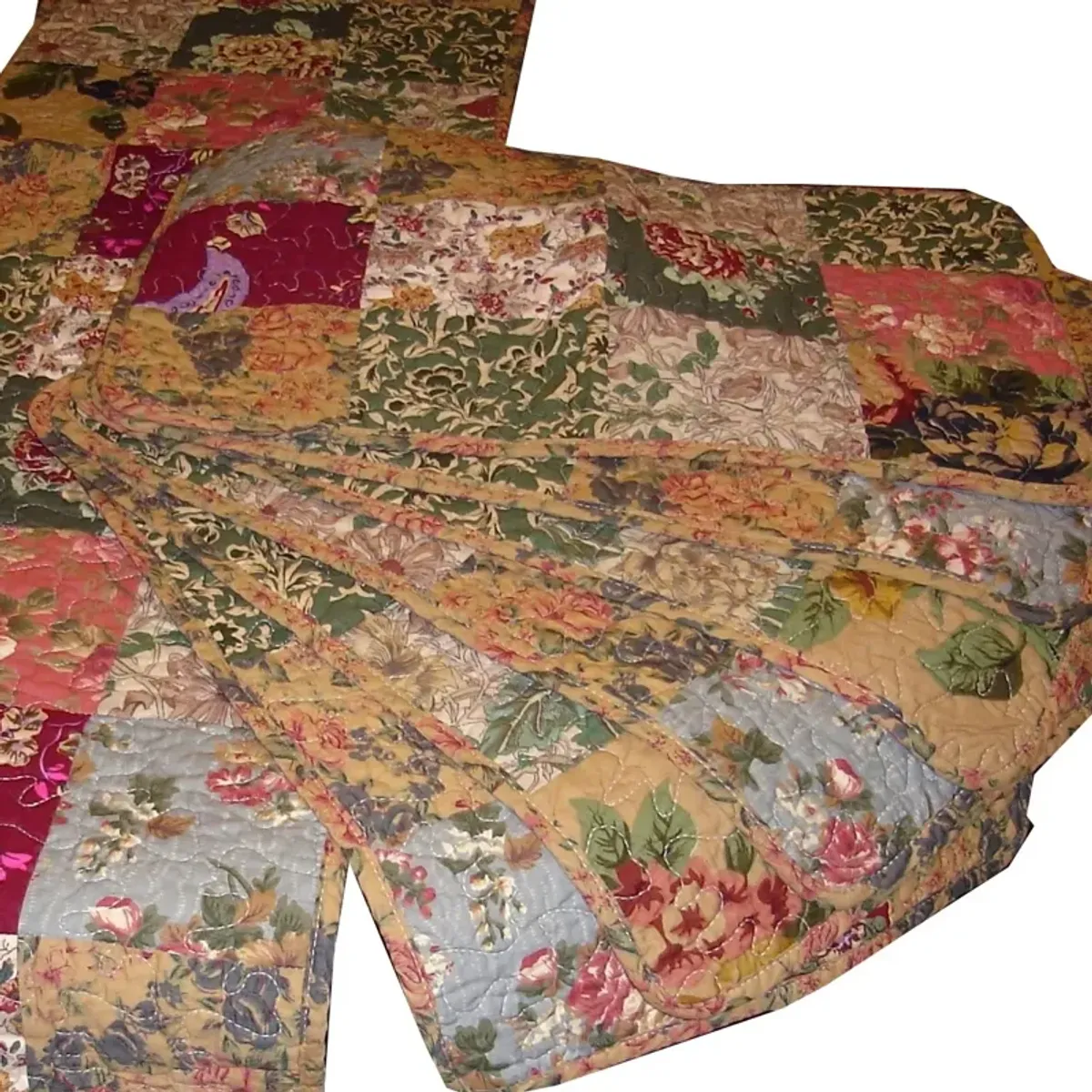 QuikFurn Full / Queen size 100% Cotton Patchwork Quilt Set with Floral Paisley Pattern