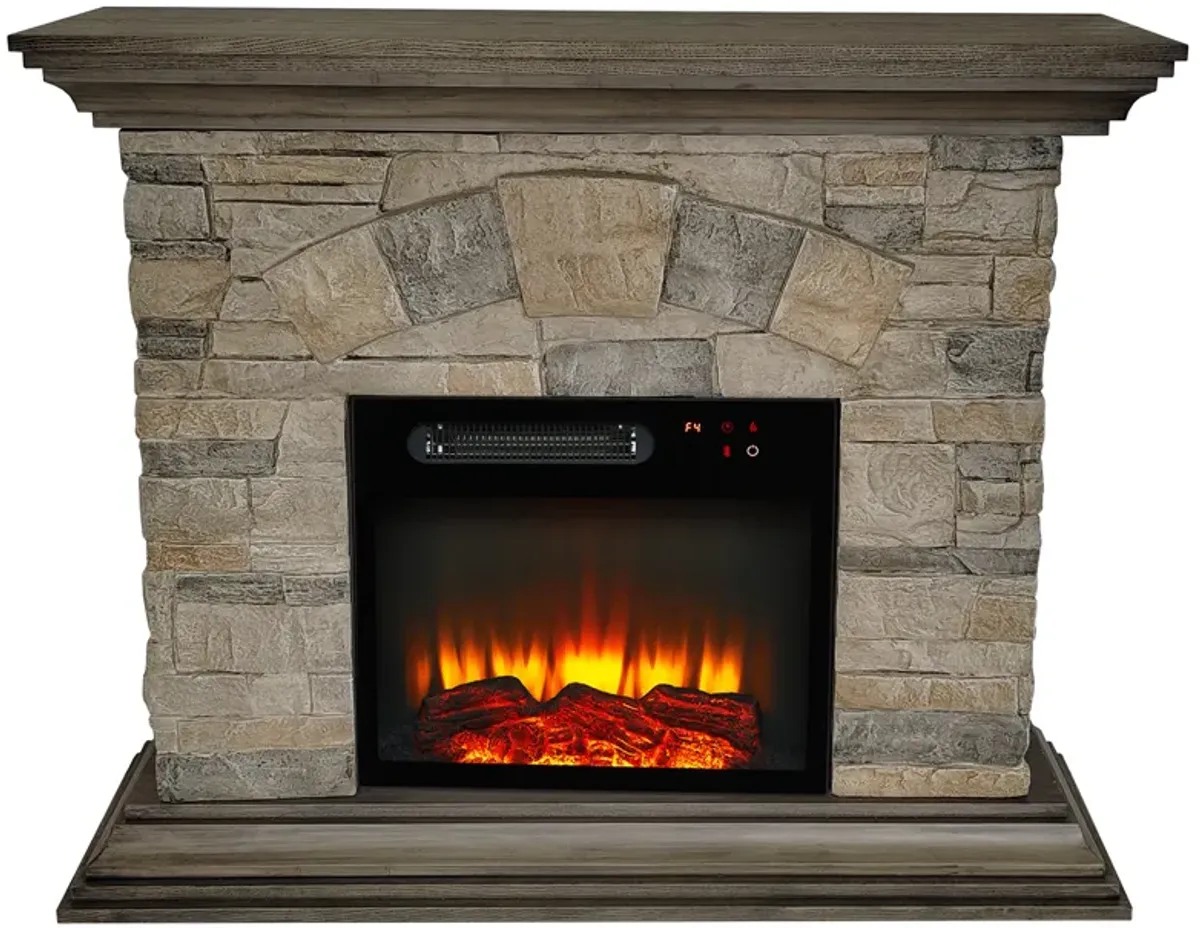 FESVITO 40 in. Faux Stone Freestanding Electric Fireplace