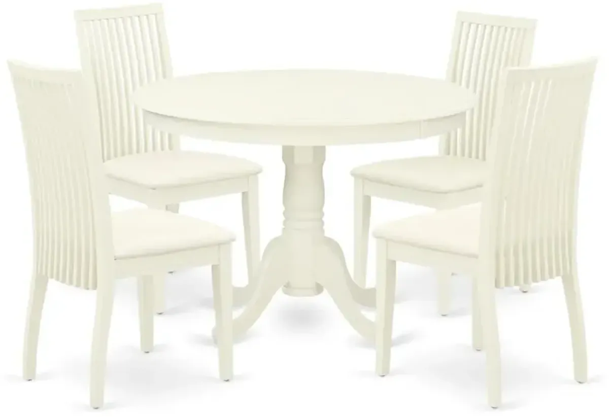 Dining Room Set Linen White, HLIP5-LWH-C